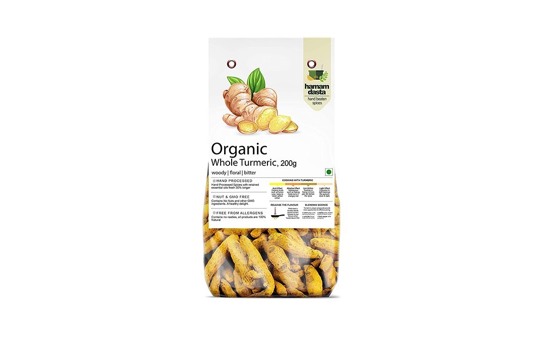 Hamam Dasta Organic Whole Turmeric    Pack  200 grams